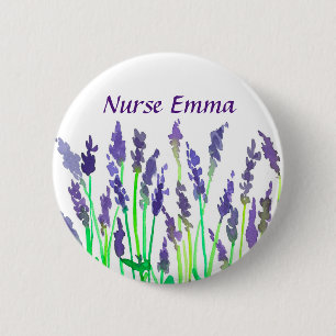 Badge Rond 5 Cm Balise Nom de l'infirmière pour les fleurs de lava