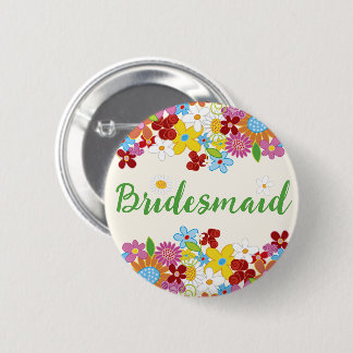 Badge Rond 5 Cm Balise Nom de mariage du jardin Fleurs de printemp