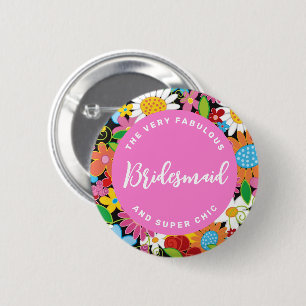 Badge Rond 5 Cm Balise Nom de mariage du jardin Fleurs de printemp