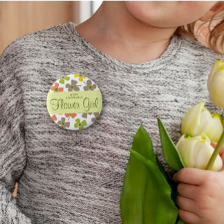 Badge Rond 5 Cm Balise Nom du Mariage de la Pop Pop GIRL Daisies d