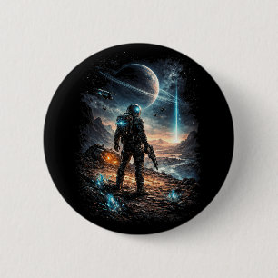 Badge Rond 5 Cm Balise sur le monde lointain