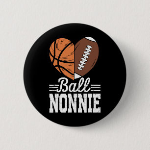 Badge Rond 5 Cm Ball Nonnie Basket Joueur Sport