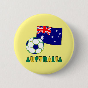 Badge Rond 5 Cm Balle de football australienne et drapeau 1
