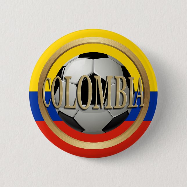 Badge Rond 5 Cm Balle de football en Colombie (Devant)