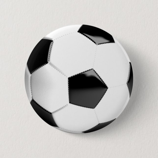 Badge Rond 5 Cm Balle de football noir et blanc (Devant)