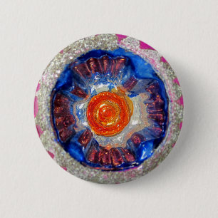 Badge Rond 5 Cm Balle de Noël en verre Cosmos Décoration actuelle
