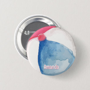Badge Rond 5 Cm Balle de plage personnalisée avec nom
