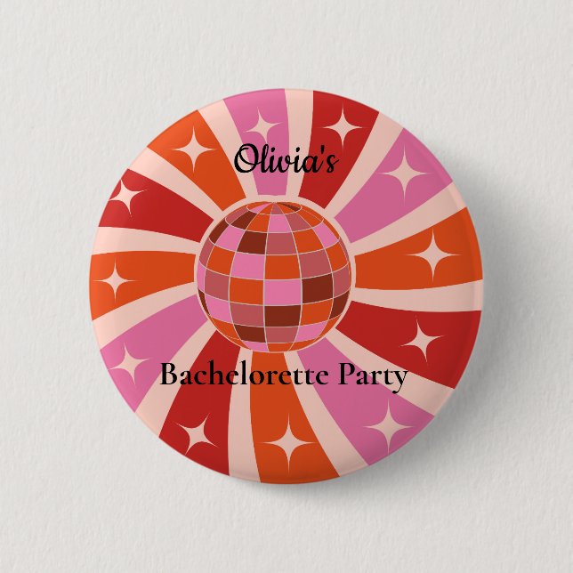 Badge Rond 5 Cm Balle disco rétro personnalisée pour enterrement d (Devant)