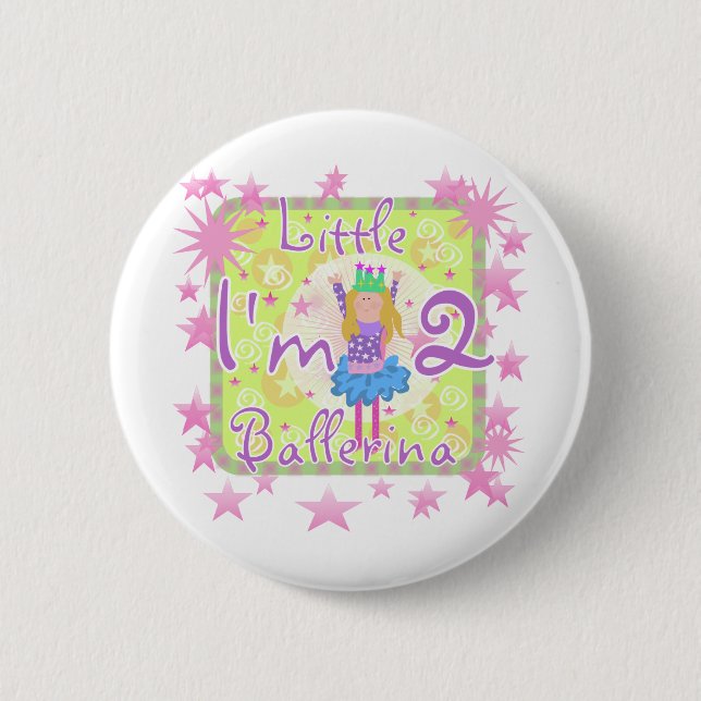 Badge Rond 5 Cm Ballerina 2e Anniversaire Tshirts et cadeaux (Devant)