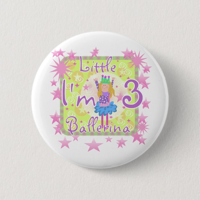 Badge Rond 5 Cm Ballerina 3e Anniversaire Tshirts et cadeaux (Devant)