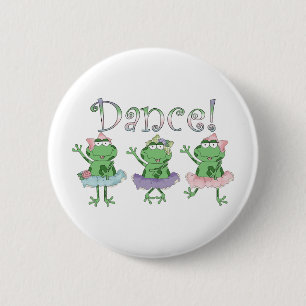 Badge Rond 5 Cm Ballerina Dance Frogs