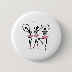 Badge Rond 5 Cm Ballerina Skeletons Danser Halloween Ballerina Sk
