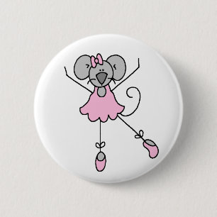 Badge Rond 5 Cm Ballerine de souris à trois boutons