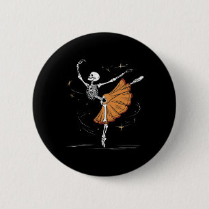 Badge Rond 5 Cm Ballerine squelette danse de ballet Halloween