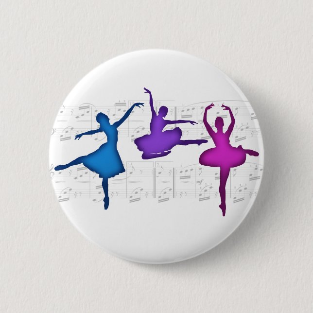 Badge Rond 5 Cm Ballerines de jour de ballet (Devant)