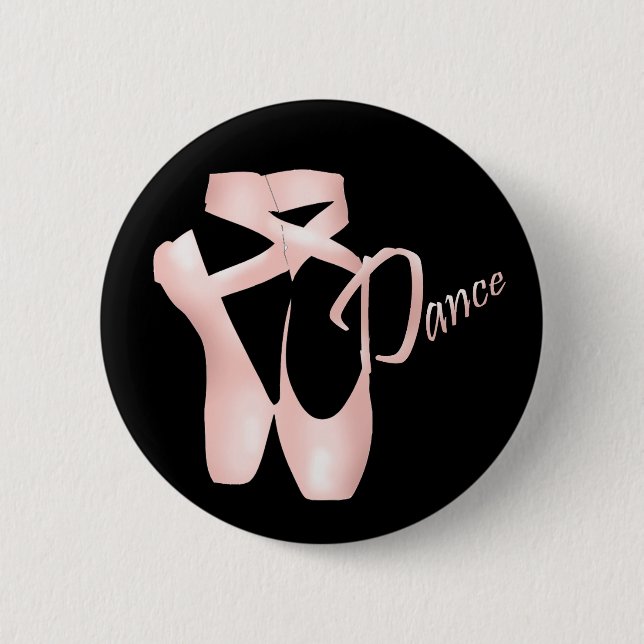 Badge Rond 5 Cm Ballet Ballerina Pink Pointe Shoes Dance Button (Devant)