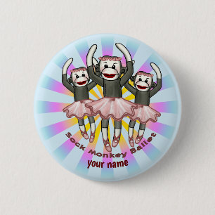 Badge Rond 5 Cm Ballet de singe de Sock
