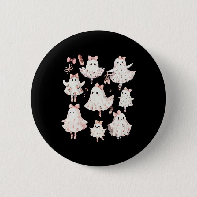 Badge Rond 5 Cm Ballet Ghost Ballet Danseuse Danse Éffrayante Ense (Devant)