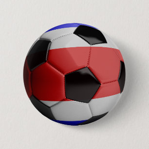 Badge Rond 5 Cm Ballon de football de drapeau du Costa Rica