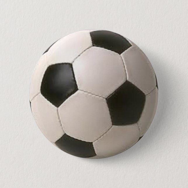 Badge Rond 5 Cm Ballon de football noir et blanc (Devant)