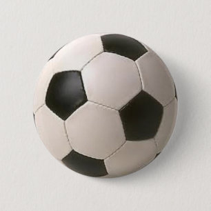 Badge Rond 5 Cm Ballon de football noir et blanc