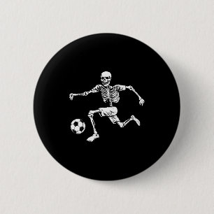 Badge Rond 5 Cm Ballon de football squelette drôle