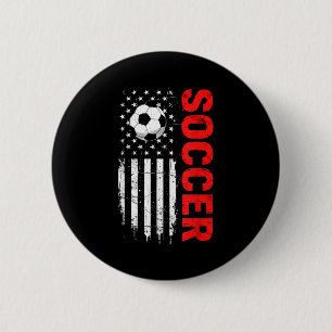 Badge Rond 5 Cm Ballon de football usa patriotique drapeau américa
