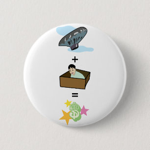 Badge Rond 5 Cm Ballon + Garçon se cachant dans la boîte = le