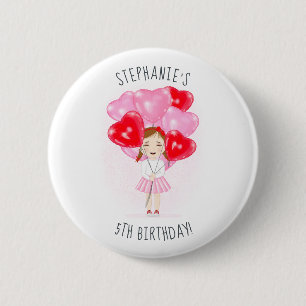 Badge Rond 5 Cm Ballon Saint Valentin Anniversaire 