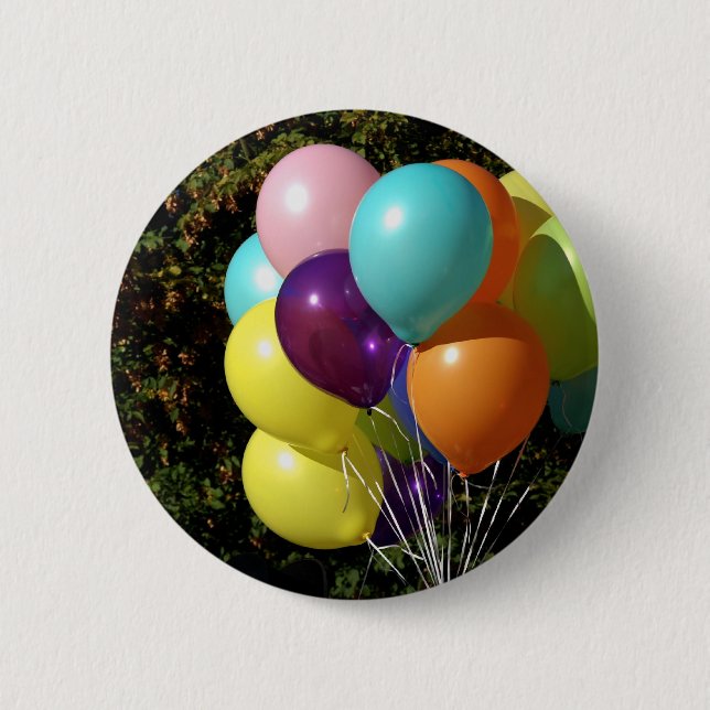 Badge Rond 5 Cm Ballons bleus (Devant)