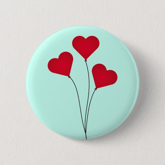 Badge Rond 5 Cm Ballons Coeur mignon (Devant)