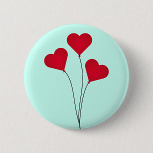 Badge Rond 5 Cm Ballons Coeur mignon