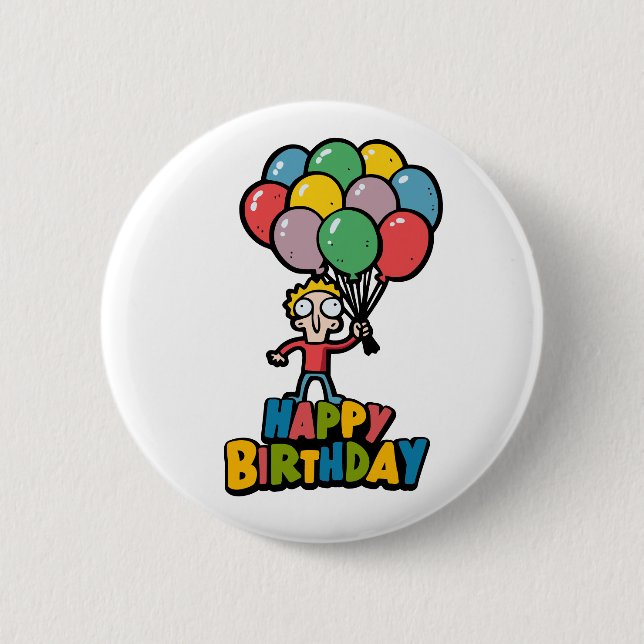 Badge Rond 5 Cm Ballons d'anniversaire (Devant)