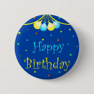 Badge Rond 5 Cm Ballons d'anniversaire