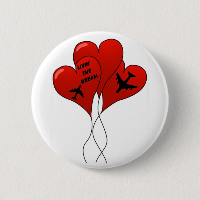 Badge Rond 5 Cm Ballons d'avion (Devant)