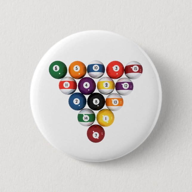 Badge Rond 5 Cm Ballons de piscine / Billard : 3D Modèle : (Devant)