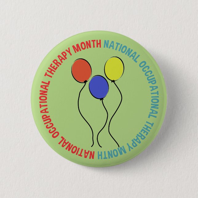 Badge Rond 5 Cm Ballons du mois de l'ergothérapie (Devant)