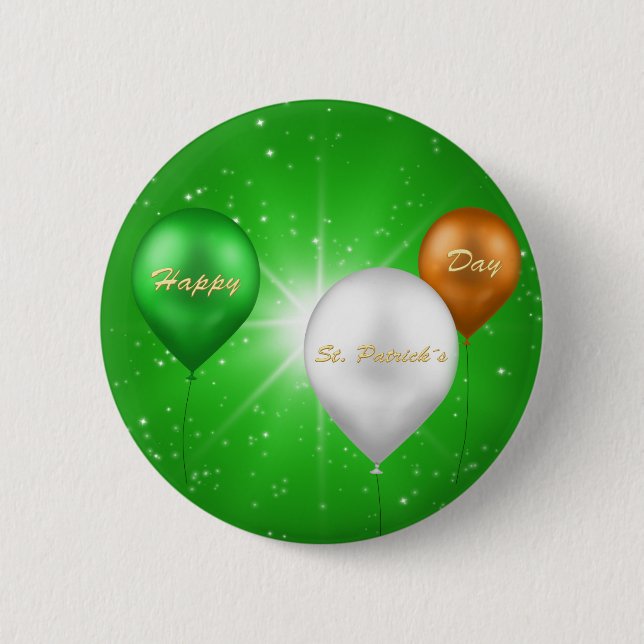 Badge Rond 5 Cm Ballons irlandais de la Saint-Patrick - Bouton (Devant)