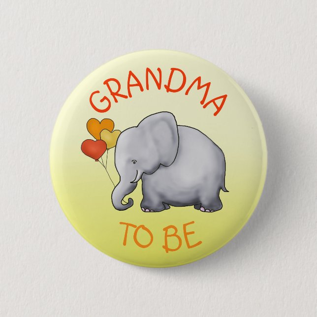 Badge Rond 5 Cm Ballons mignons Éléphant Baby shower grand-mère à  (Devant)