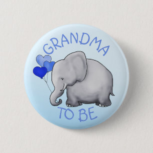 Badge Rond 5 Cm Ballons mignons Éléphant Baby shower grand-mère à