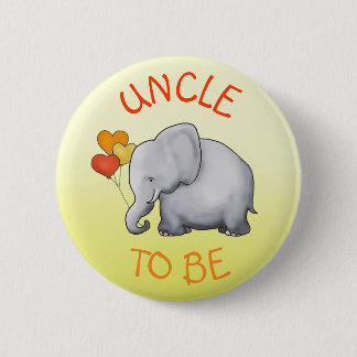 Badge Rond 5 Cm Ballons mignons Éléphant Baby shower oncle à deven