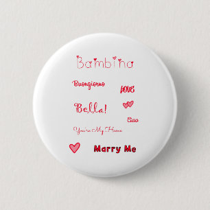 Badge Rond 5 Cm Bambina Love Citations Set Pack