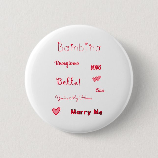 Badge Rond 5 Cm Bambina Love Citations Set Pack (Devant)