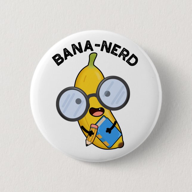 Badge Rond 5 Cm Bana nerd Fruit Funny Pun Nerd (Devant)