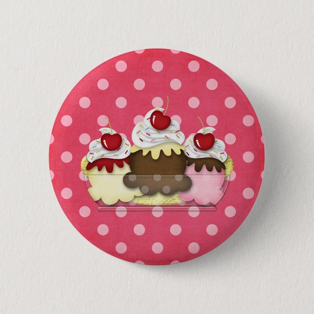 Badge Rond 5 Cm banana split (Devant)