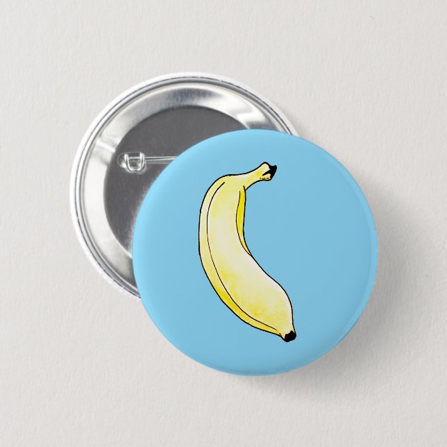 Badge Rond 5 Cm banane aquarelle (Devant & derrière)