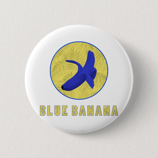 Badge Rond 5 Cm banane bleue (Devant)