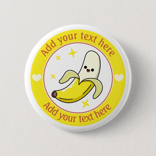 Badge Rond 5 Cm Banane Personnalisée Drôle (Devant)