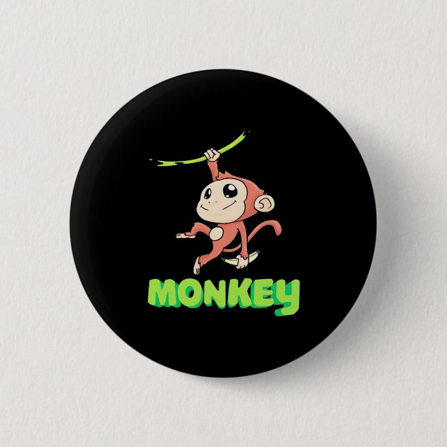 Badge Rond 5 Cm Banane singe (Devant)