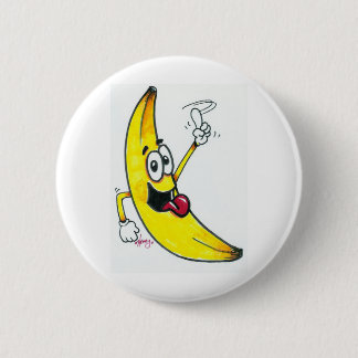 Badge Rond 5 Cm Banane supérieure, bande dessinée de danse de